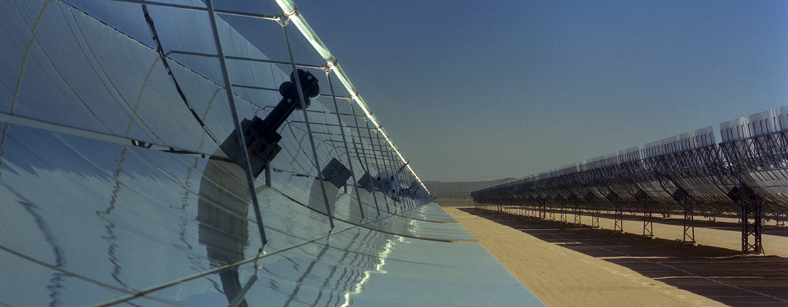 Solar farm in a desert
